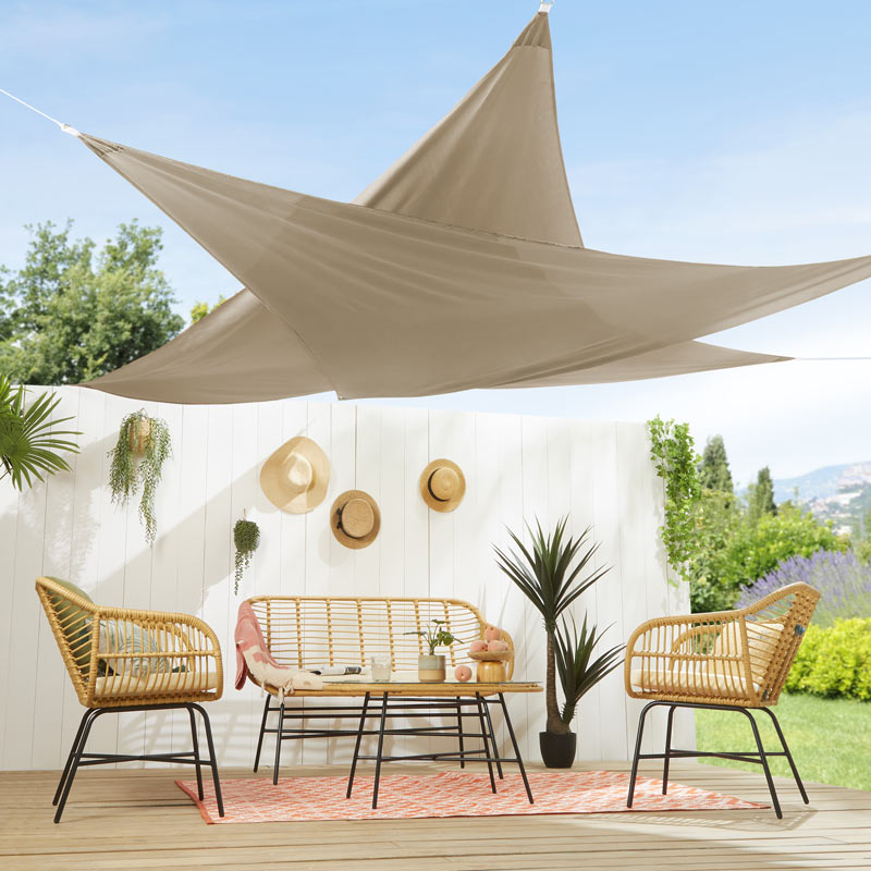 Voile D'ombrage Triangulaire 2x2x2m, Imperméable, Angle, Auvent De Protection Solaire Pour